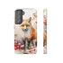 Christmas Fox in a Wreath of Red Berries - Impact Resistant Phone Case Samsung Galaxy S21 FE Glossy
